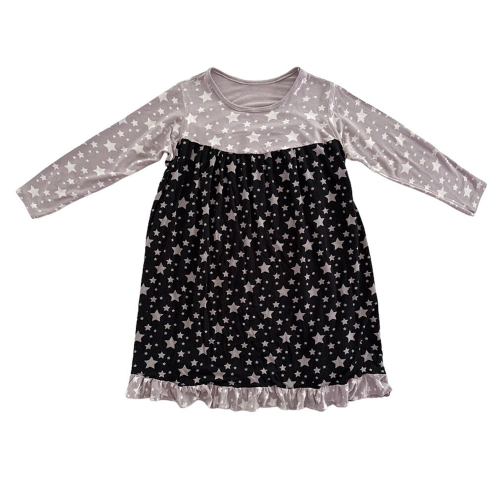 Kickee Pants Bamboo Stars Classic Long Sleeve Swing Dress Size 5/6
